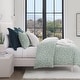 preview thumbnail 1 of 7, HiEnd Accents Keziah Green Textured Pattern Chenille Jacquard Modern Bedding 3 Piece Duvet Cover Set King
