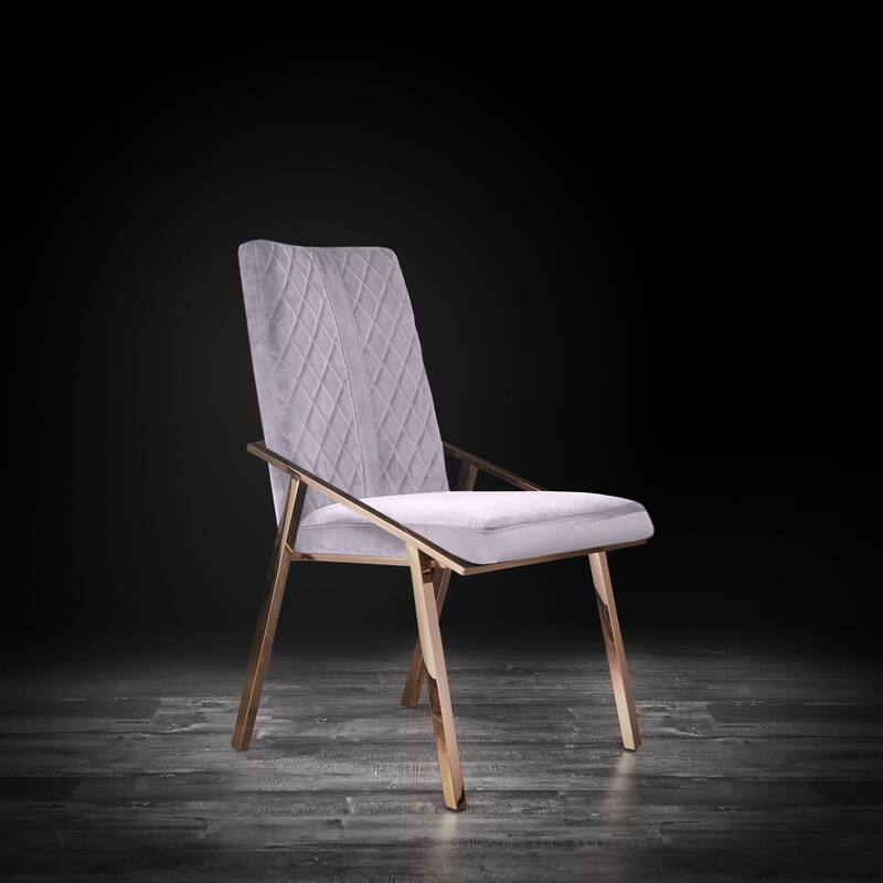 Nolan Rose Gold Stainless Steel Dining Chair, Set of 2