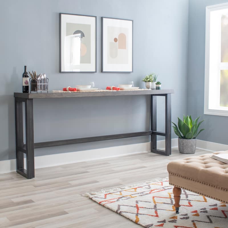 Caverly Grey Wooden Sofa Bar Table