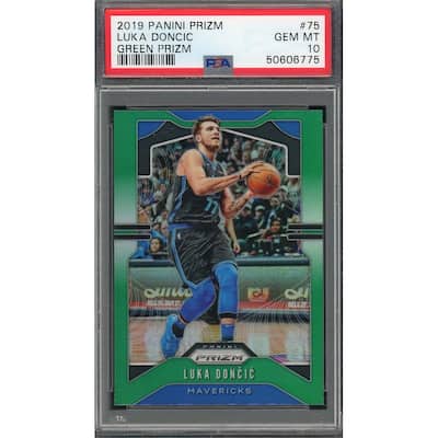 Luka Doncic 2019 Panini Prizm Green Prizm Basketball Card #75 Graded PSA 10 - 8'6" x 11'6"