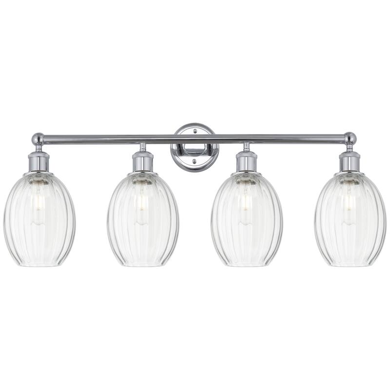 Innovations Lighting Endless Possibilities Edison - Preston - 4 Light 33" Bulb Shade Bath Vanity Light - Clear/Polished Chrome