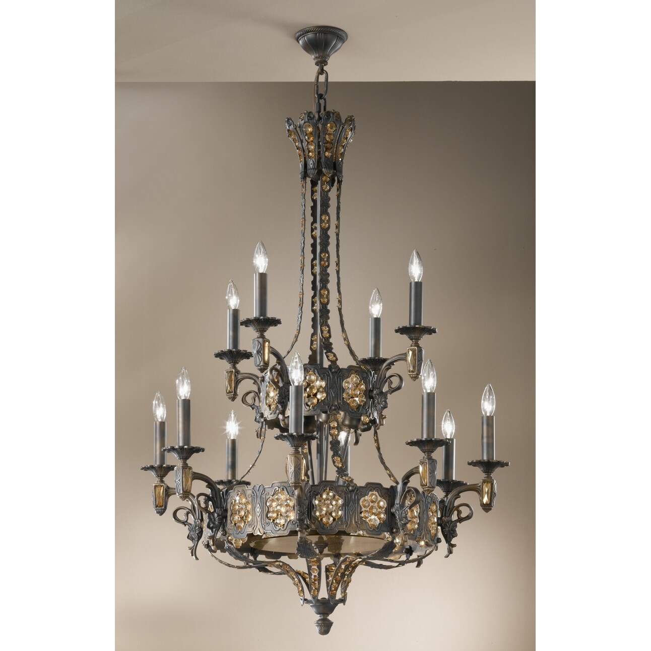 Classic Lighting 57339-AGB  48" Cast Brass Chandelier from the Castillio de Bronce Collection - Chandeliers For Bedrooms by Overstock.com