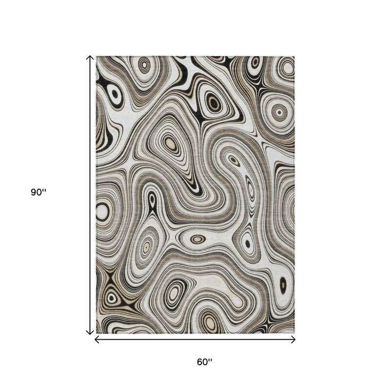 HomeRoots Geometric Transitional Rectangle Outdoor Rug