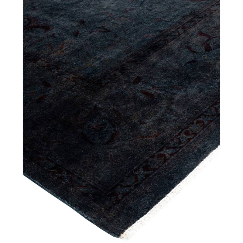 Overdyed One-of-a-Kind Hand-Knotted Area Rug - Black - 8' 0" x 9' 4"