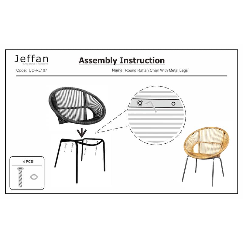 Natural Rattan Handwoven Papasan Accent Chair by East at Main