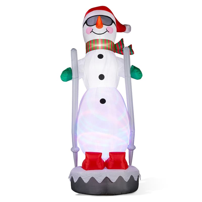 Glitzhome 20FT Giant DISCO Lighted Inflatable Skiing Snowman