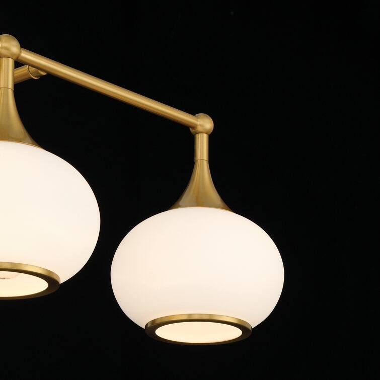 Acroma Aged Brass/Polished Chrome Finish Modern Globe Vanity Light