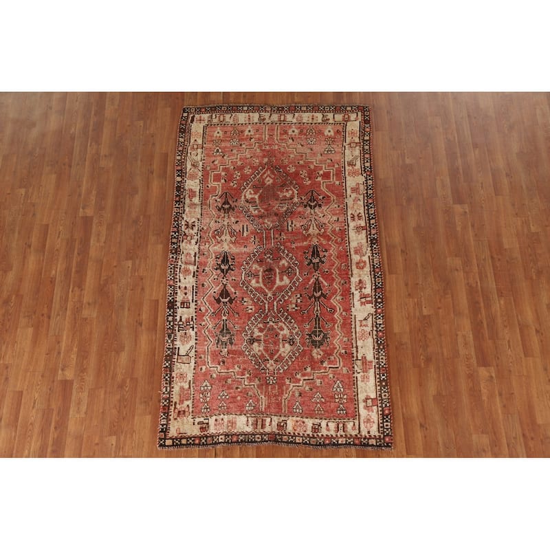 Qashqai Persian Antique Area Rug Handmade Wool Carpet - 4'0"x 7'0"