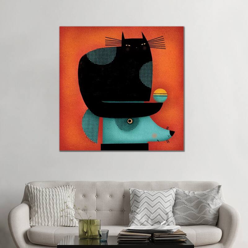 iCanvas "Black Cat On Head" by Terry Runyan Canvas Print