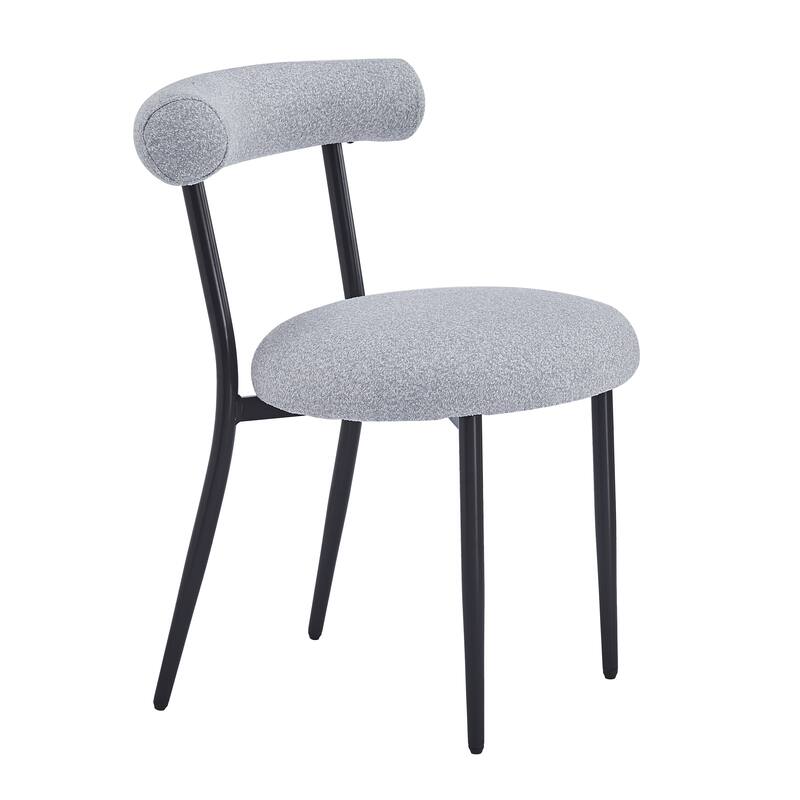 Open Back Upholstered Dining Chair Set of 2 Modern Kitchen Chairs with Metal, Fabric Dining Room Chairs for Living Room