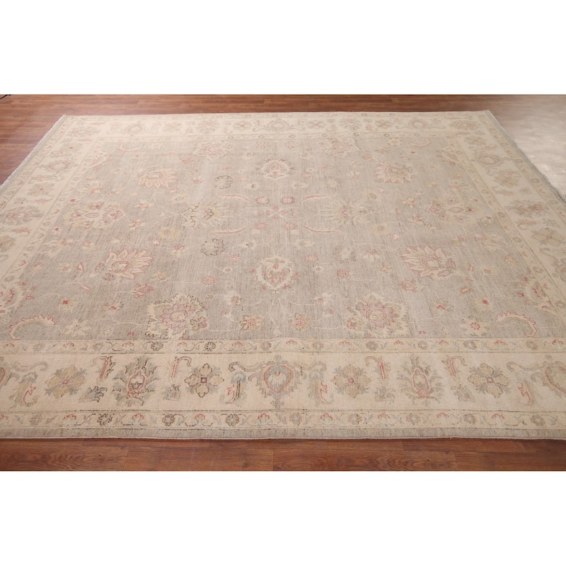 Hand Knotted Oriental 100% Wool Carpet Transitional All-Over Beige & Ivories Oushak Area Rug - 10' 2'' X 8' 2''