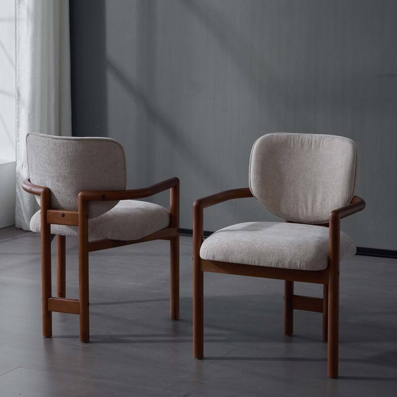 Dining Chairs Set of 2 Upholstered Arm Chairs