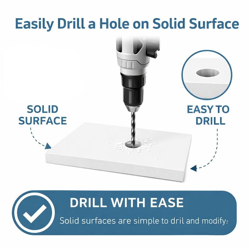 Thin Modern White and Black Solid Surface Vanity Countertop - Sizes 24", 30", 36", 48", 60", 72", 84"