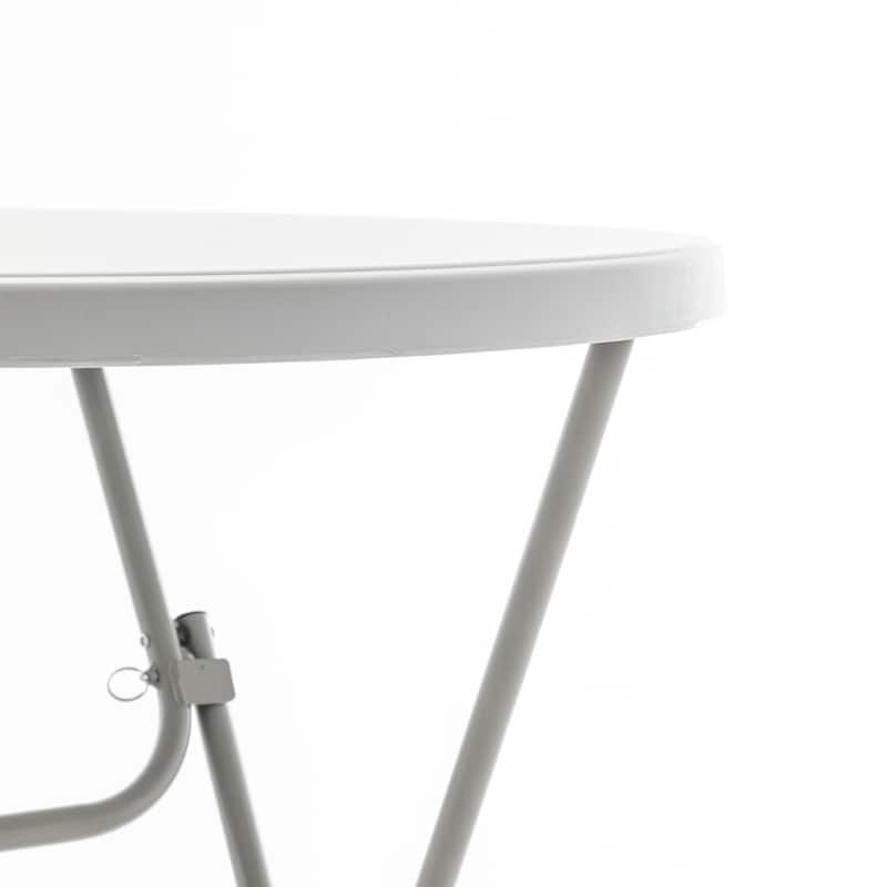 BTExpert 32" Round 43" Bar Height White Granite Plastic Folding Table Dining Table for wedding Party Event Home Kitchen Outdoor