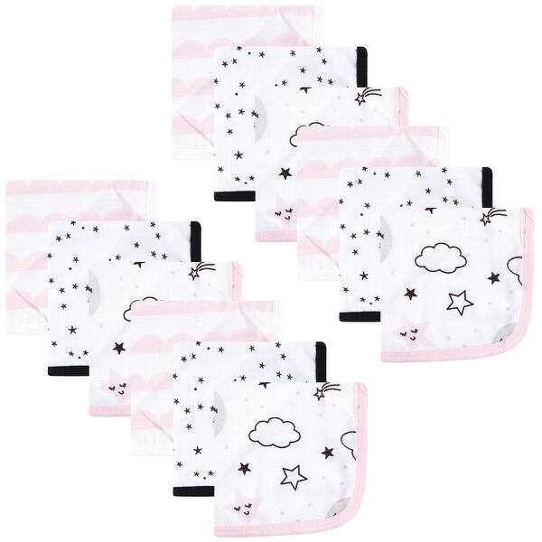 slide 1 of 1, Hudson Baby Infant Girl Cotton Muslin Washcloths, Dreamer, One Size - Dreamer - One Size One Size - Dreamer