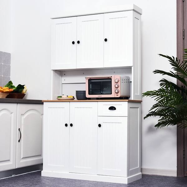 Shop Homcom 71 Wood Kitchen Pantry Storage Cabinet Microwave Oven