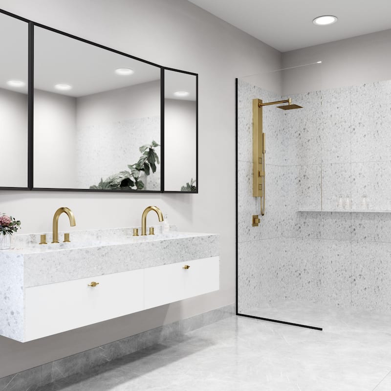 VIGO Orchid 39" H x 4" W 2-Jet Retro Shower Panel with Square Shower Head