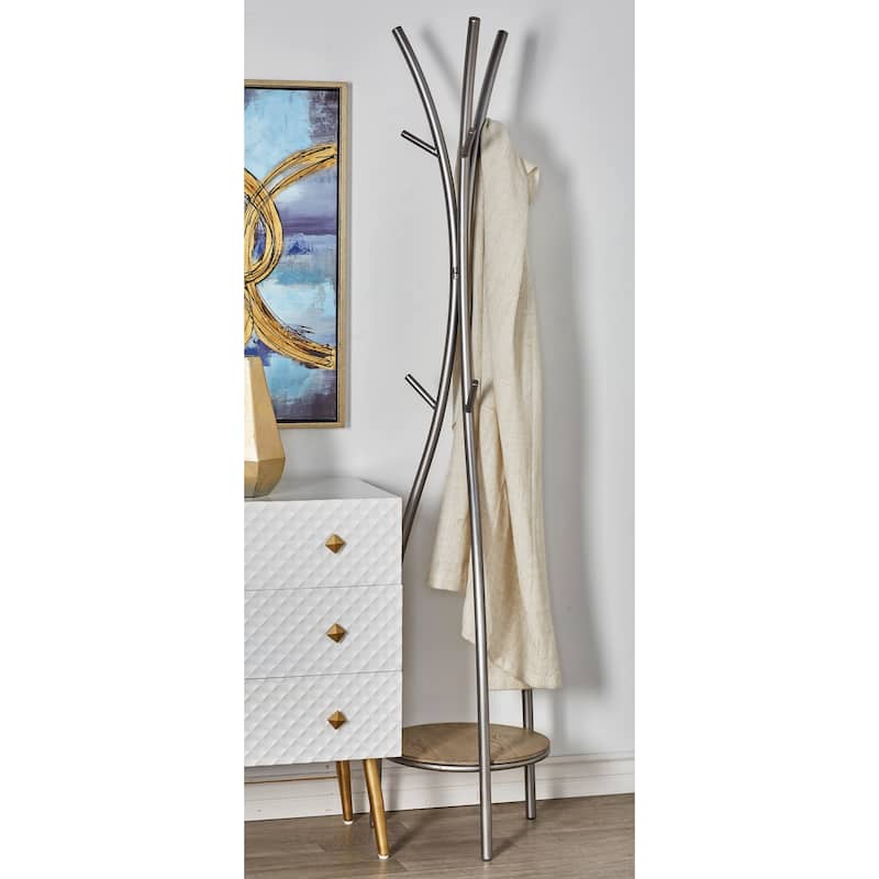 Metal Coat Rack - Silver - Roche River Decor - 17"Wx17"Lx73"H
