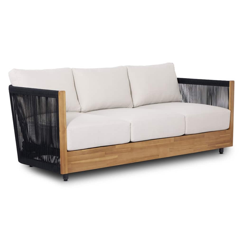 Poly & Bark Lucca 81" Outdoor Fabric Sofa in Sand Color