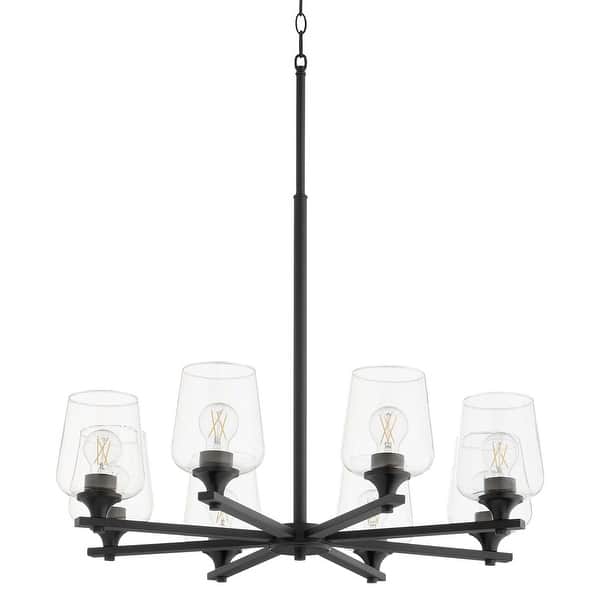 slide 2 of 7, Quorum International 658-8 Veno 8 Light 32" Wide Chandelier Matte Black