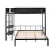 preview thumbnail 3 of 15, Applied Metal Twin over Full Bunk with Sturdy Shelves & Grid Panel, Noise-free Wood Slats with Comfortable Textilene Guardrail