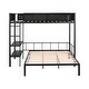 preview thumbnail 3 of 15, Metal Twin over Full Bunk Bed with Separated Full Bed,Safety Guardrails,Black,Kids Bed Design