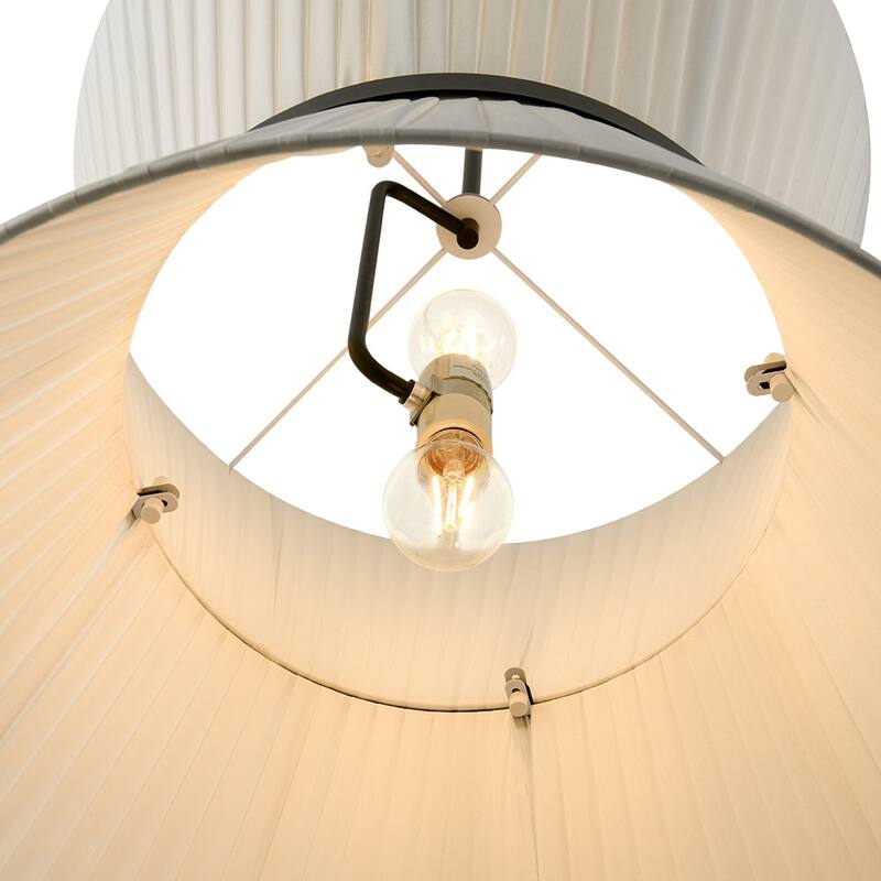 Chic Modern 2-Light Hourglass Pleated Fabric Pendant - 19.7 in