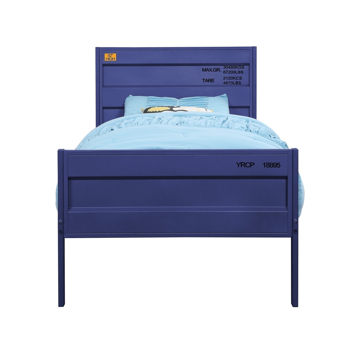 Blue metal twin bed shop