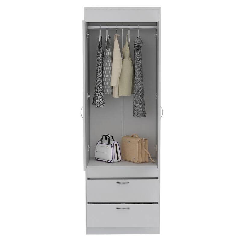 FM Furniture Alabama Armoire with Large Cabinet and 2 Drawers