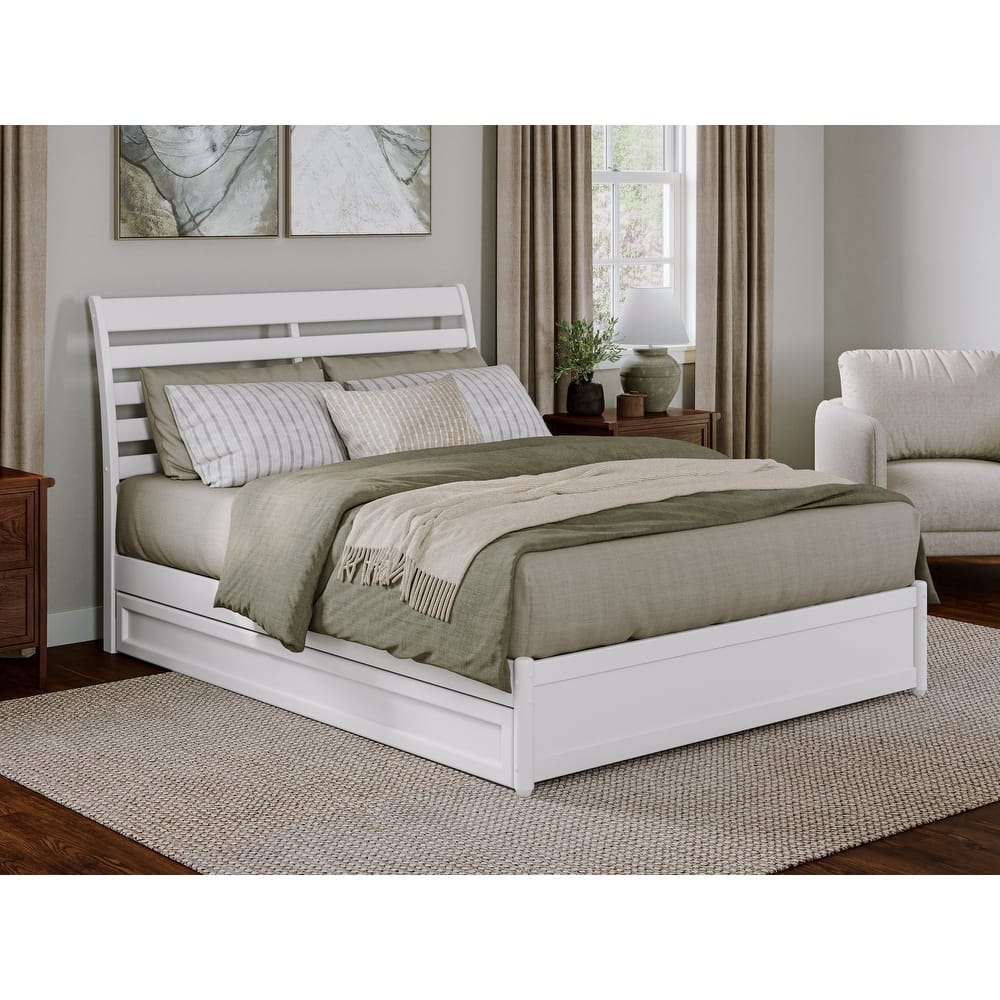 Emelie Platform Bed with Panel Footboard and Twin XL Trundle