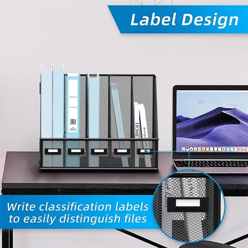Desk Organizers Metal Desk Magazine - 16.14"D x 9.84"W x 12.6"H
