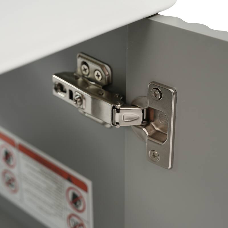 Floating Bathroom Vanity with Sink, Small Wall Mounted Bathroom Vanity, Bathroom Cabinet with Soft Close Door & Left Side Shelf