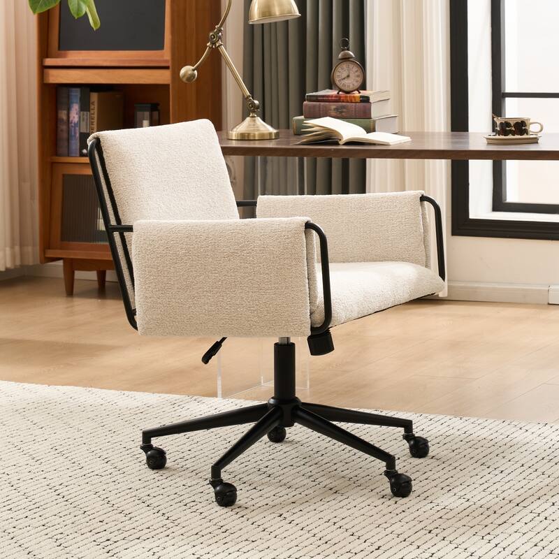 Upholstered Home Office Chair, Swivel Vanity Task Chair