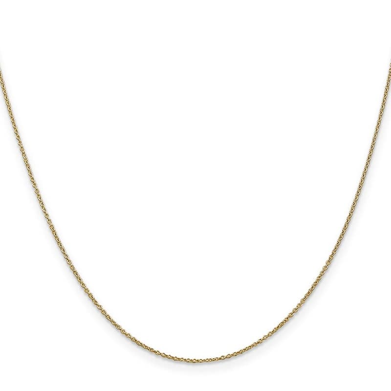 Curata 14k Yellow Gold 0.9mm Round Cable Chain Necklace for Women Options: 16 18 20