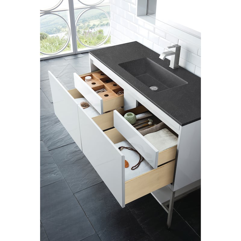 James Martin Vanities Mantova 47.3" Single Vanity Cabinet, Glossy White