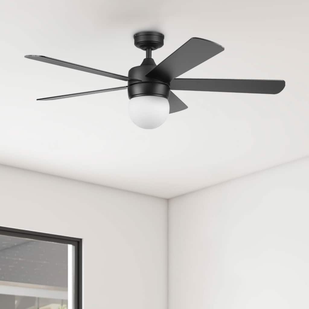 52" Prominence Home Ardrey Kell Modern Indoor LED Ceiling Fan with Light, Remote Control, Dual Mounting, Dual Finish Blades