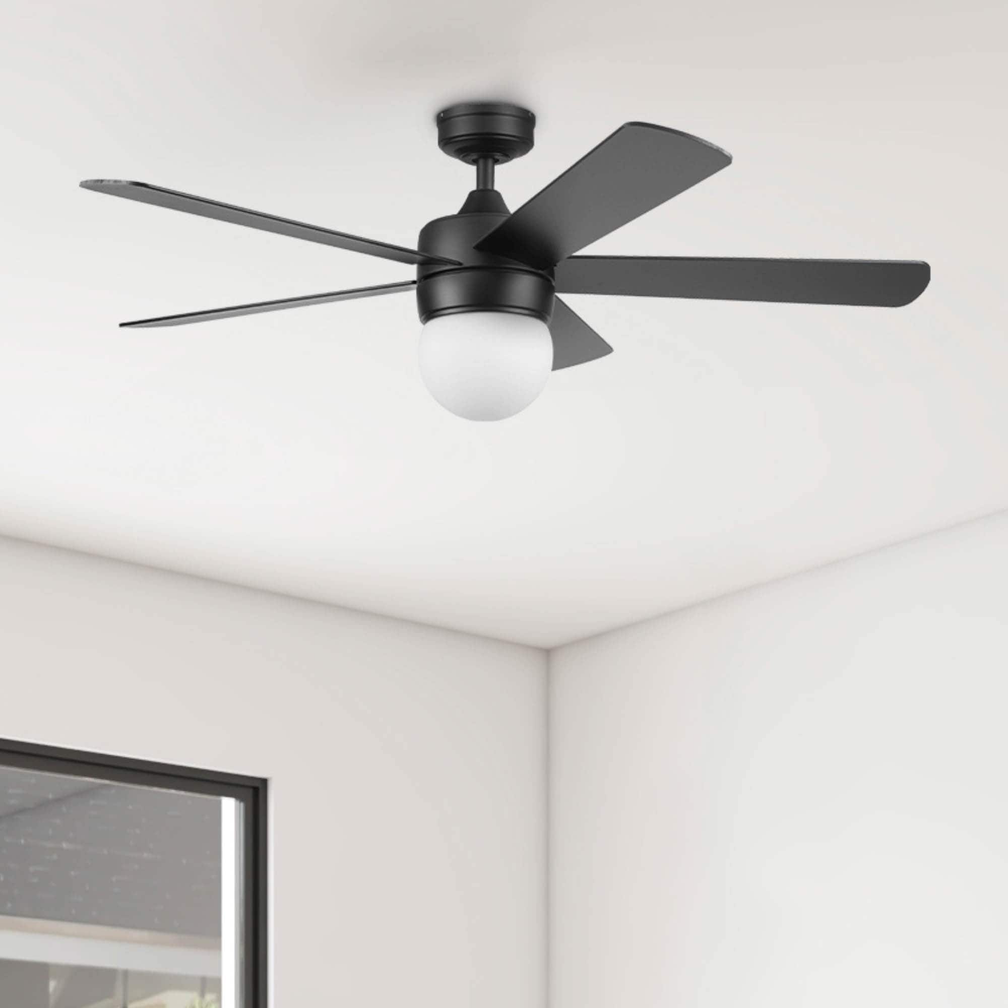 52" Prominence Home Ardrey Kell Modern Indoor LED Ceiling Fan with Light, Remote Control, Dual Mounting, Dual Finish Blades