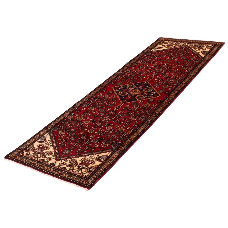 ECARPETGALLERY Hand-knotted Andelz Red Wool Rug - 3'5 x 10'8