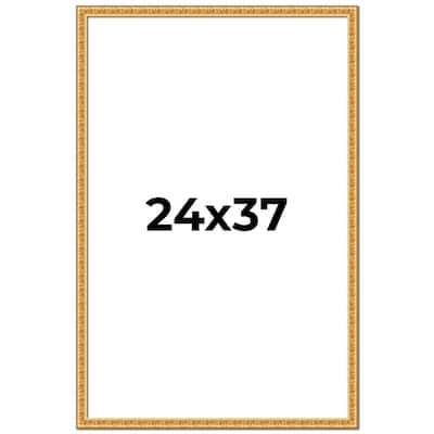 24x37 Frame Gold Real Wood Picture Frame Width 1 inches | Interior