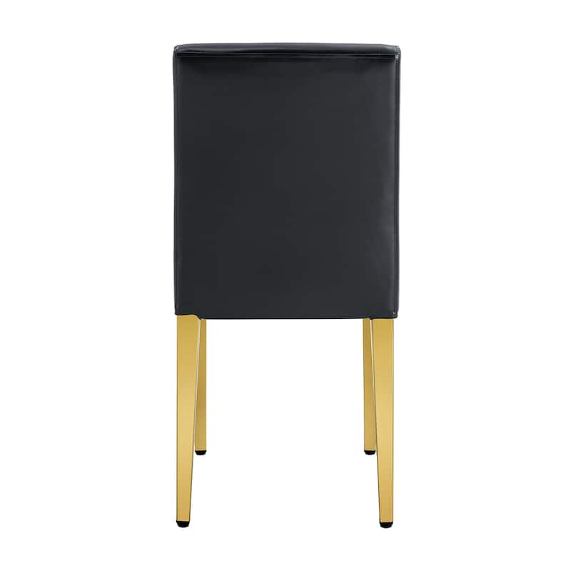 Two Dining Chairs, Golden Metal Legs