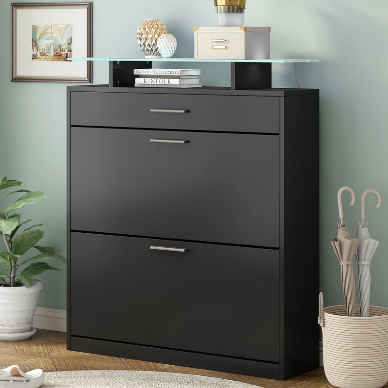 The Fridge Stand Supreme - Drawer Organization - Black Pipe Frame with Light Gray Drawers, Size: 23.2