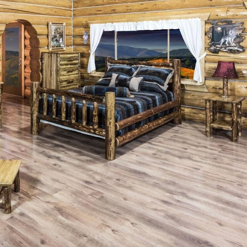 Square Nightstand with Shelf - End Table for Bedroom, Office - Rustic Pine Accent Table - 20"D x 20"W x 25"H