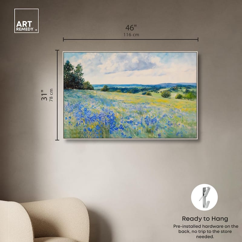Sky Over Blue Fields Canvas by Art Remedy