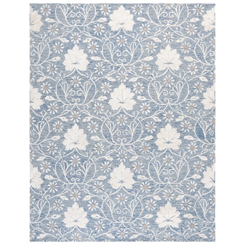 SAFAVIEH Handmade Glamour Hadwiga Wool Rug - 8' x 10' - Blue/Ivory