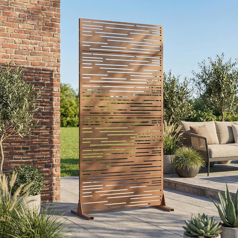 Shine Metal Privacy Screen Panel Free Standing