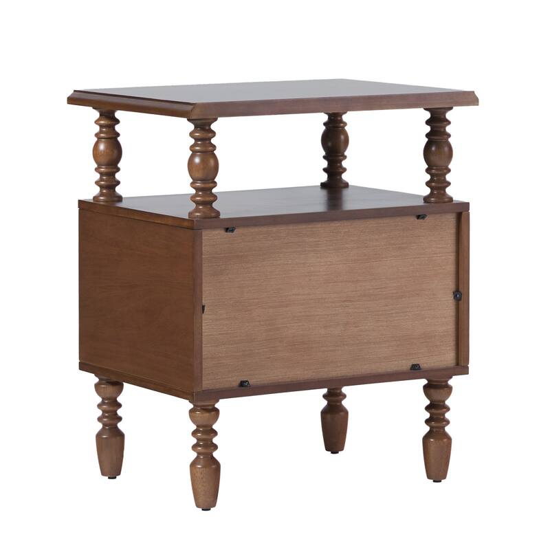 Walker Edison Easy Assembly Solid Wood 2-Drawer Nightstand