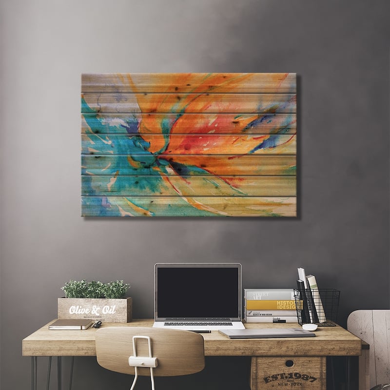 Happiness Print On Wood by Radiana Christova - Multi-Color