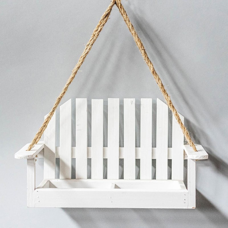 Porch Swing Shape With Rope Hanging Plant Stand