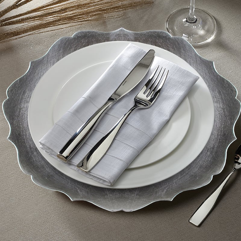 Scallop Silver Charger Plate 13" Set of 12 - 13" Dia x 0.5" H