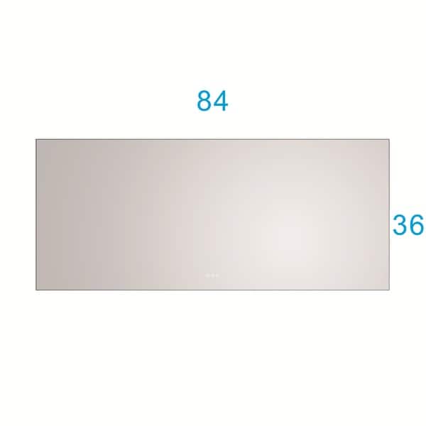 84x36 Inch LED Bathroom Mirror Wall Mount Anti-Fog Vanity Mirror - Bed ...